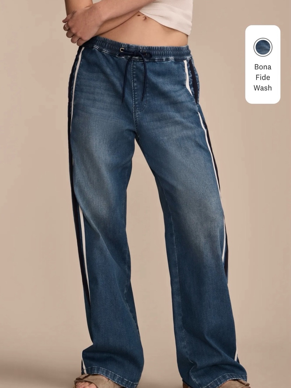 Lucky Brand Denim Track Pant with Elastic Waist